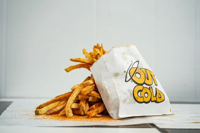 Seasoned cajun fries served fresh at Out Cold